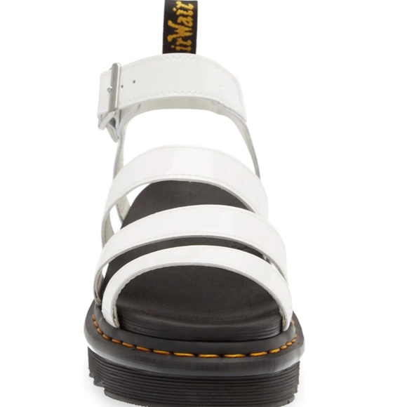 NIB $100 DR. MARTENS Blaire Strap Sandal in White Patent - size 5 UK / 7 US! - Picture 5 of 7